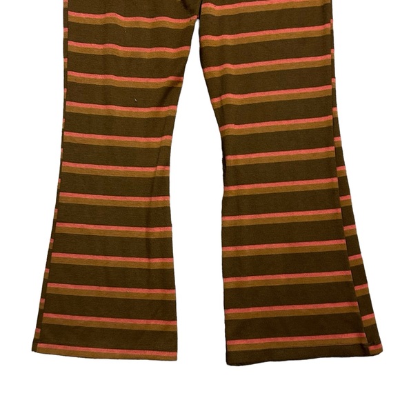 URBAN OUTFITTERS Brown/Multi Striped Naomi Knit Flare Pants L - Picture 8 of 15